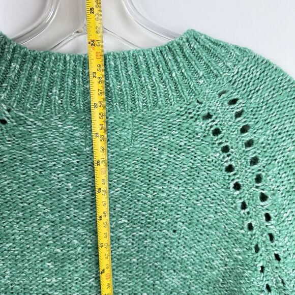 St Johns Bay Womens Green V Neck Long Sleeves Pullover Knit Sweater Size PM - Picture 13 of 16